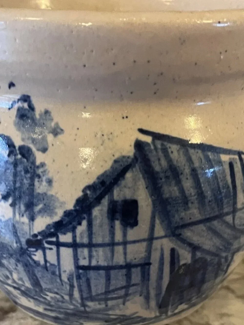 Paul Storie Pottery Open Sugar Crock Bowl Blue Barn Marshall, TX